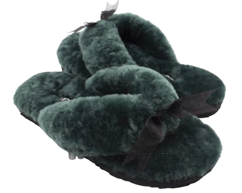 FLUFF FLIP FLOP — DARK GREEN