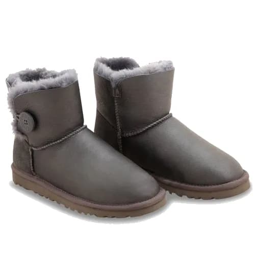 UGG WOMEN'S MINI BAILEY BUTTON — Chocolate Metallic
