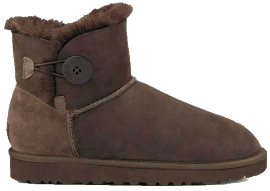 UGG WOMEN'S MINI BAILEY BUTTON — Chocolate