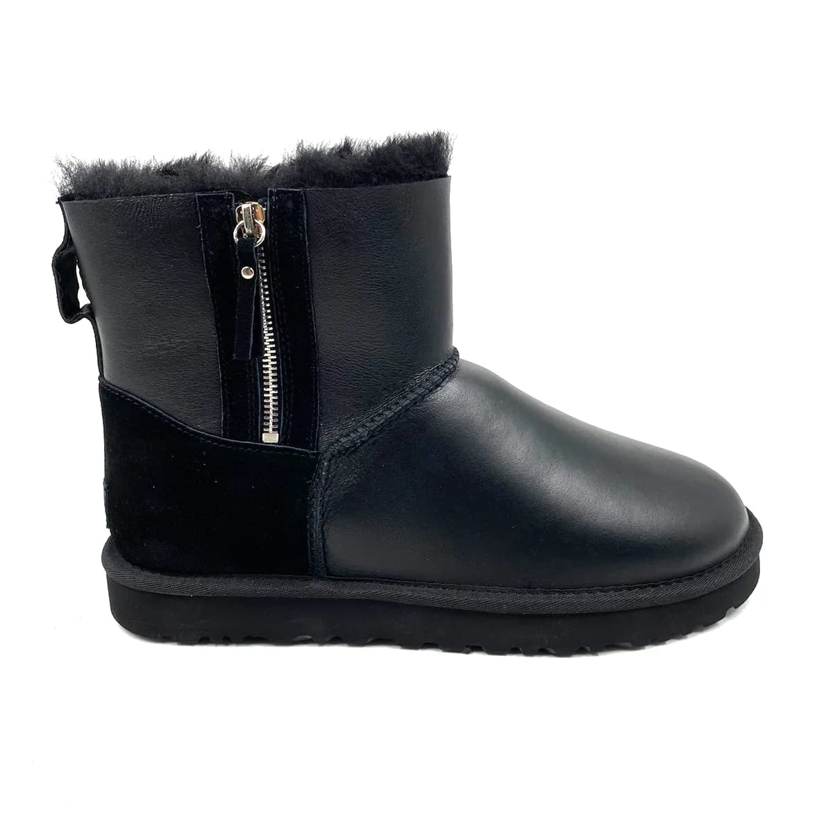 Ugg Mens Classic Mini — Double Zip Metallic Black