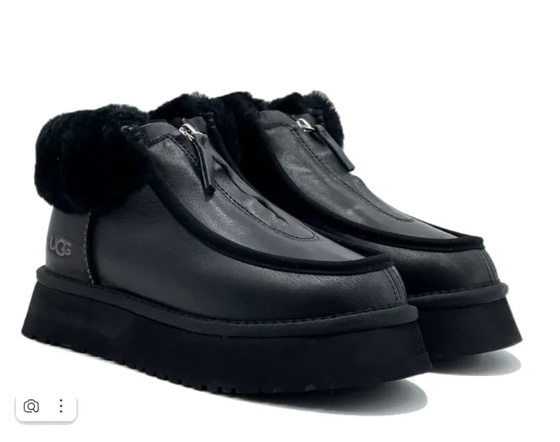 Ugg Funkette Platform — Leather Black