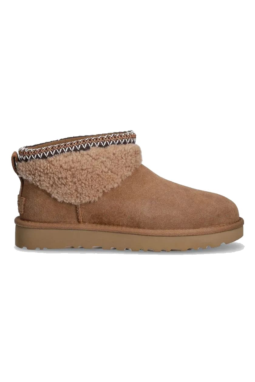 Ugg Ultra Mini Lack Maxi Curly Boot — Chestnut