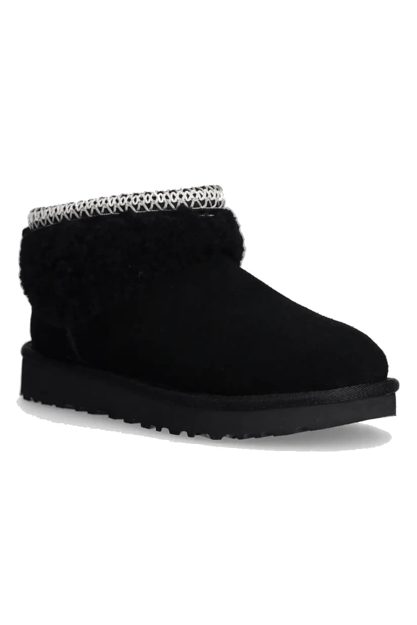 Ugg Ultra Mini Lack Maxi Curly Boot — Black