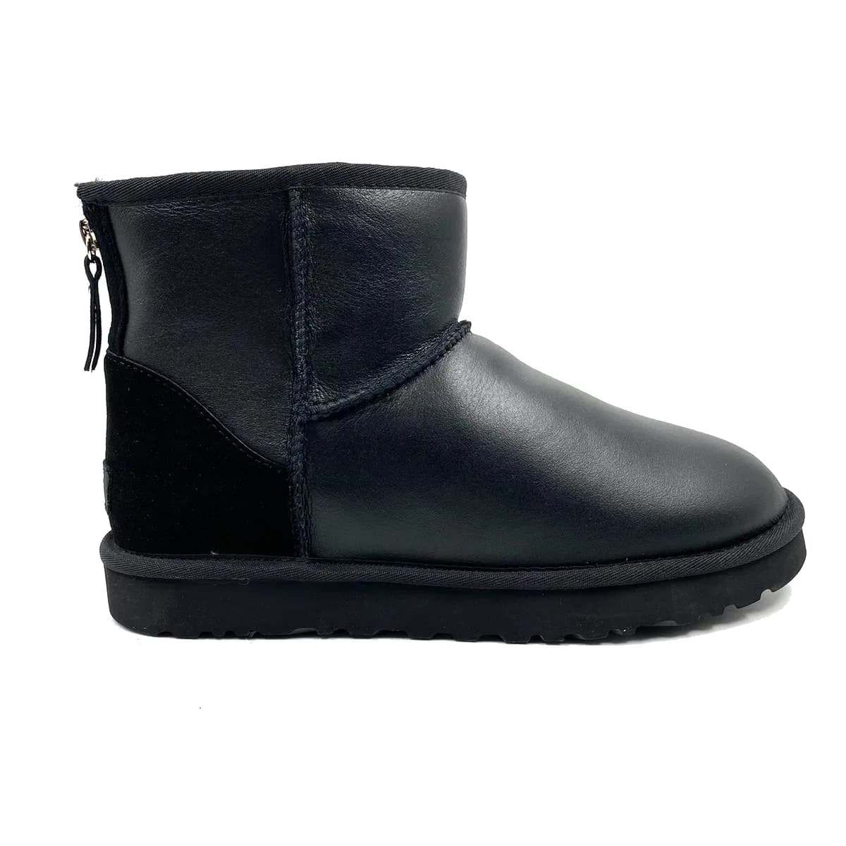 Ugg Mens Classic Mini — Zip Metallic Black