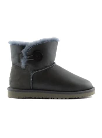 UGG WOMEN'S MINI BAILEY BUTTON — Grey Metallic