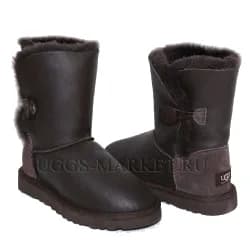 UGG WOMEN'S CLASSIC BAILEY BUTTON — Chocolate metallic